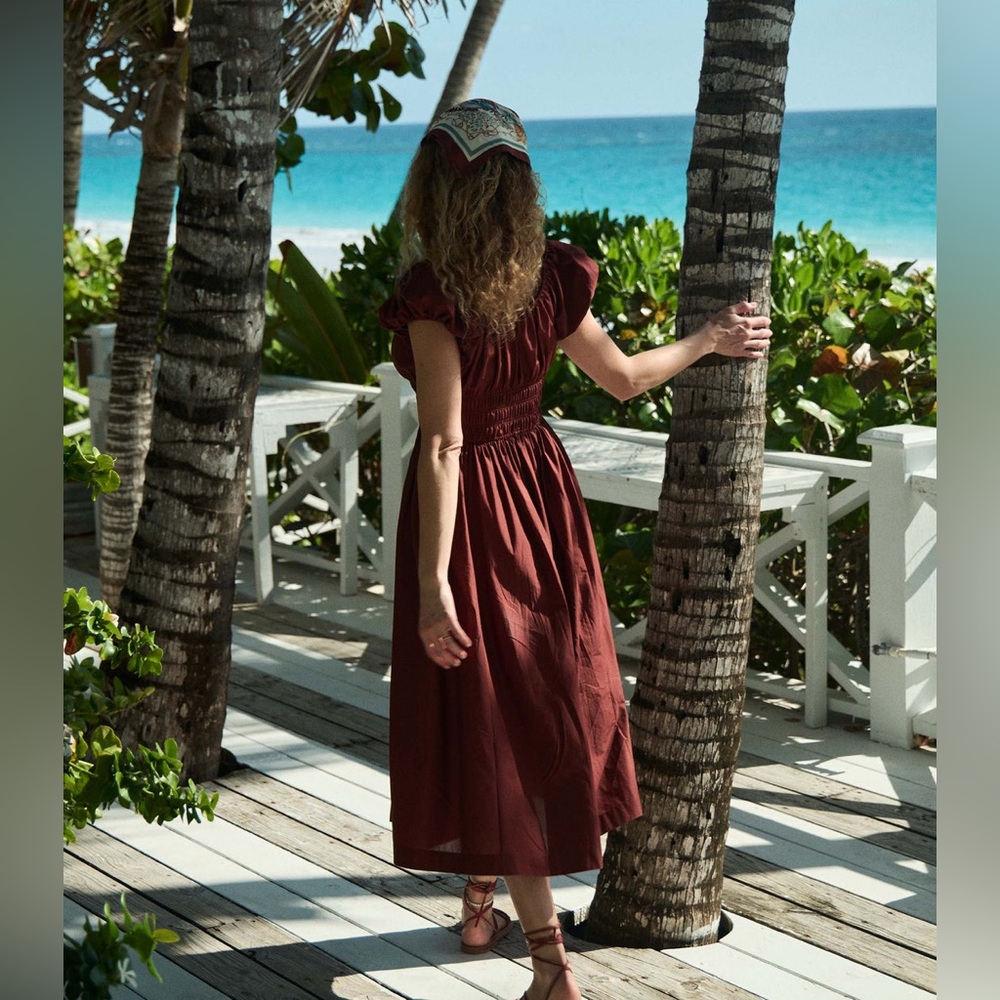 NEW DÔEN Quinn Dress In Amberwood Size Large - Picture 7 of 16